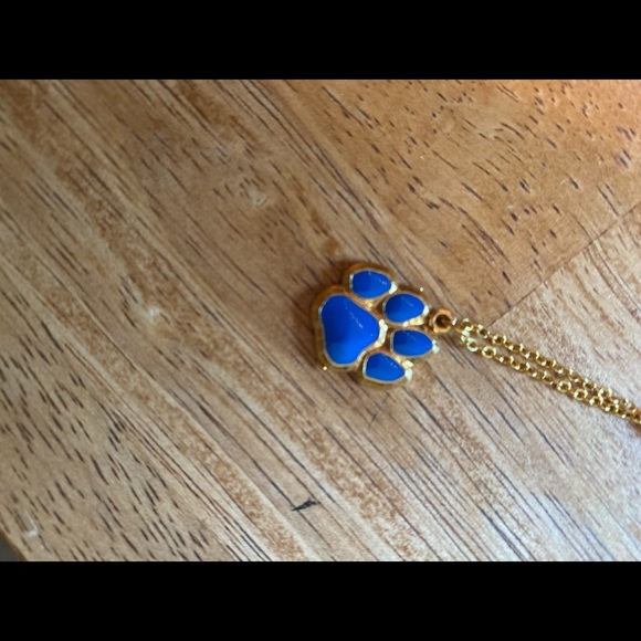 Blue and gold dog print jewelry - Picture 5 of 5